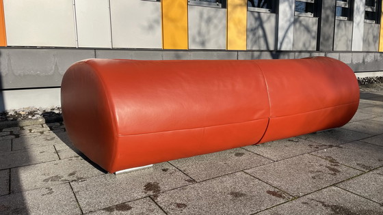 Image 1 of Koinor Design Sofa Pearl Leder Burgunder-Rot   3-Sitzer