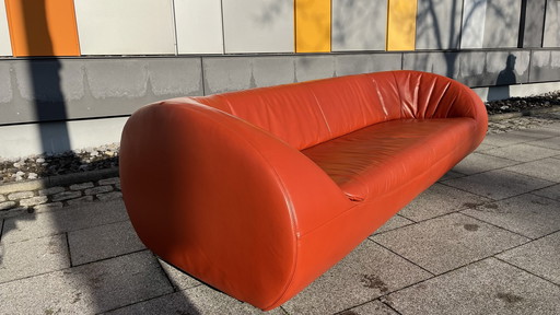 Koinor Design Sofa Pearl Leder Burgunder-Rot   3-Sitzer