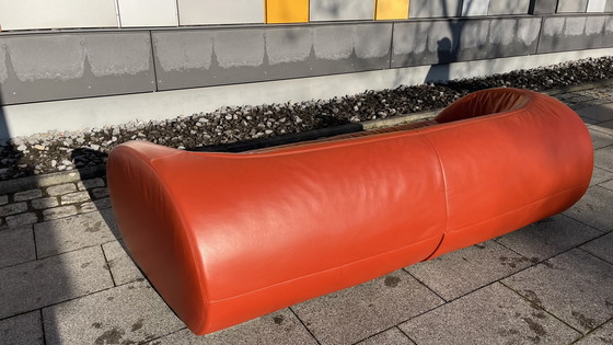 Image 1 of Koinor Design Sofa Pearl Leder Burgunder-Rot   3-Sitzer