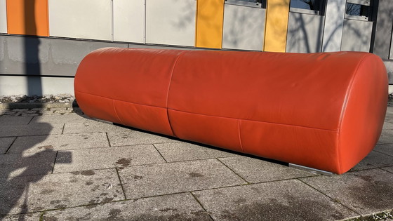 Image 1 of Koinor Design Sofa Pearl Leder Burgunder-Rot   3-Sitzer