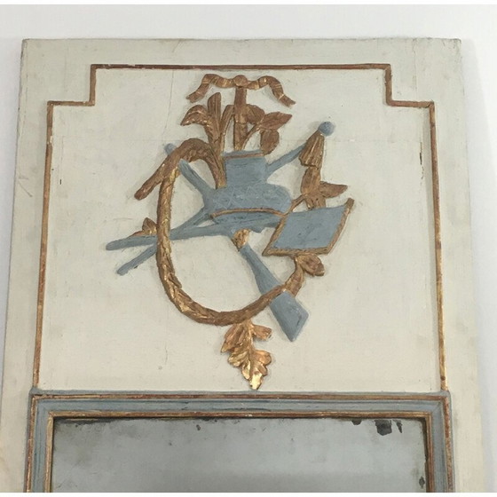Image 1 of Vintage Louis XVI geschnitzter Holzspiegel, 1780