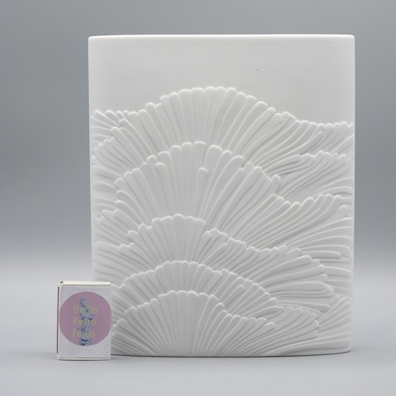 Image 1 of Rosenthal Rosamunde Nairac Bisque Porzellan Vase Anemone Duo Op-Art H19Cm +23Cm