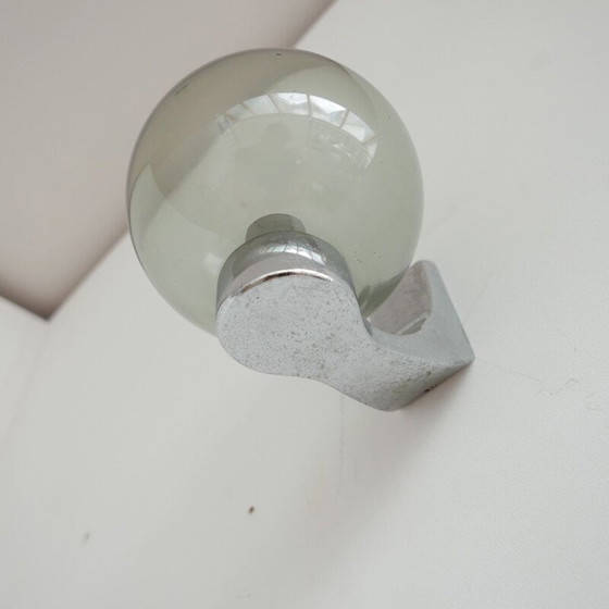 Image 1 of Paar Vintage Glas und Chrom Wandleuchten Holland 1970er