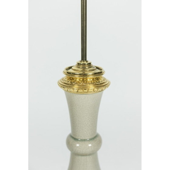 Image 1 of Französische Vintage-Lampe aus Bronze und Porzellan, 1880er Jahre