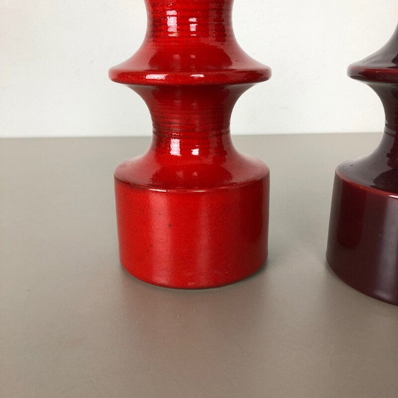 Image 1 of Paar Vintage-Keramik-Kerzenhalter von Cari Zalloni für Steuler Deutschland 1970er