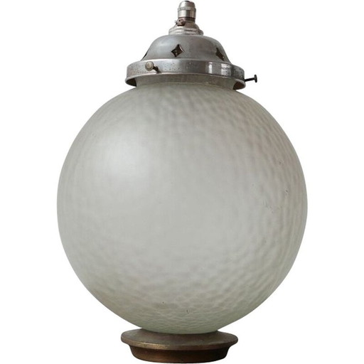 Mid Century Pendelleuchte aus diffusem Glas Deutschland, 1950er Jahre