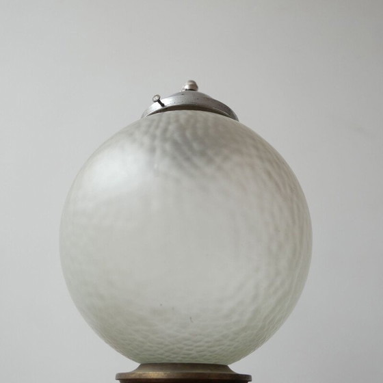 Image 1 of Mid Century Pendelleuchte aus diffusem Glas Deutschland, 1950er Jahre