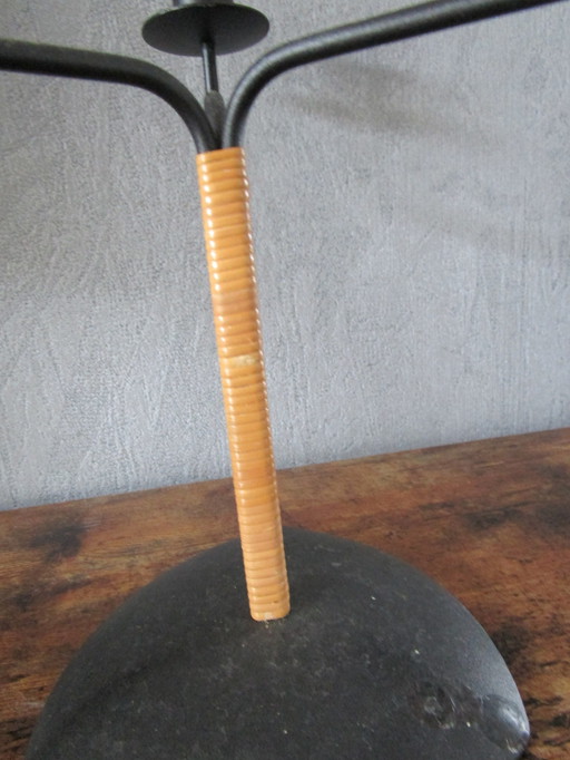 Schöne 50s/60s Candlestick Mer 3 Arme und Cane Crafted Stiel.