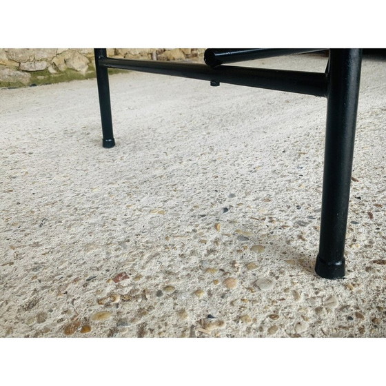 Image 1 of Vintage-Schreibtisch aus Metall und schwarzem Resopal mit 2 Schubladen, 1960