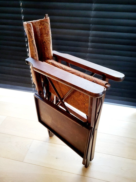 Image 1 of Vintage Holz Klappstuhl mit Klapptisch
