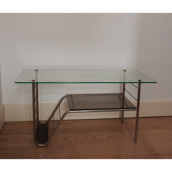 Image 1 of Vintage Couchtisch aus Metall und Glas, 1960