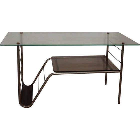 Image 1 of Vintage Couchtisch aus Metall und Glas, 1960