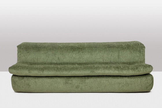 Image 1 of Airborne. Sofa-Bett aus grünem Samt. 1970S.