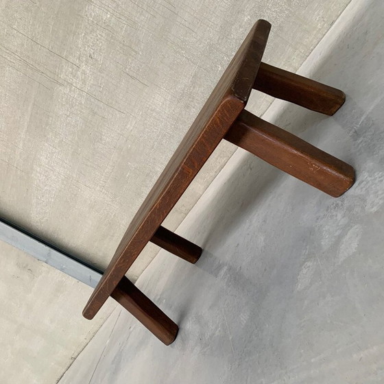 Image 1 of Brutalistischer Couchtisch aus Eiche, Belgien 1970