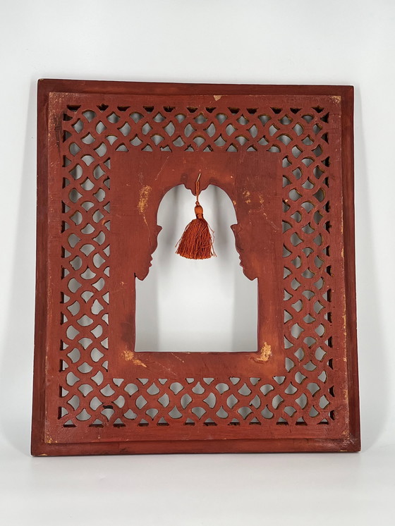 Image 1 of Jharokha Rajasthani Holz Vintage Wandrahmen Traditioneller Wanddekor Indien Asia