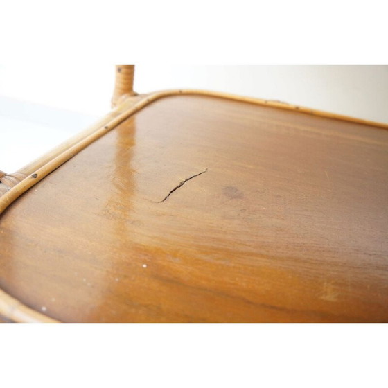 Image 1 of Vintage Rattan Bambus Serviertablett 1960