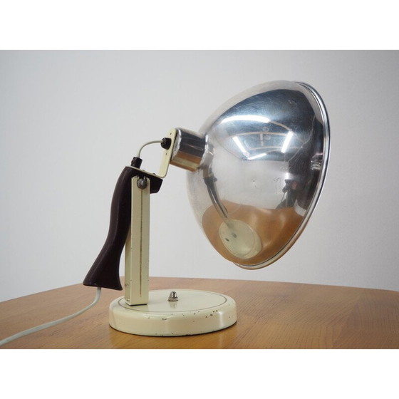 Image 1 of Industrielle Handlampe aus Chrom und Holz, Tschechoslowakei 1960