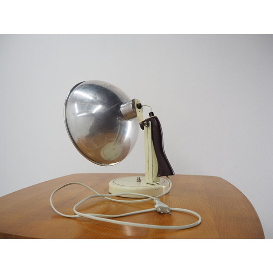 Image 1 of Industrielle Handlampe aus Chrom und Holz, Tschechoslowakei 1960