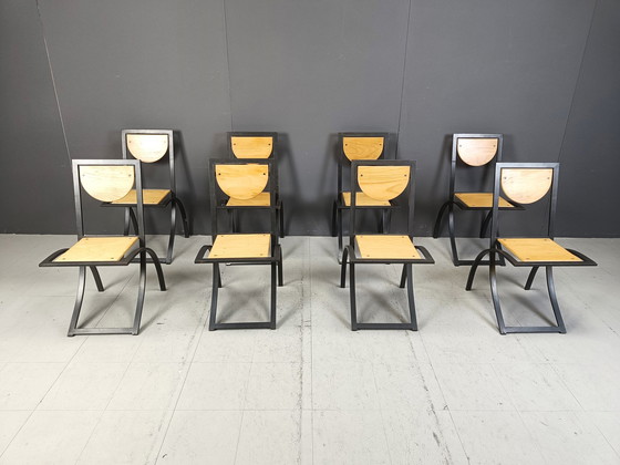 Image 1 of Sinus-Esszimmerstühle von Karl Friedrich Förster für Kff, 1990, 8 Exemplare