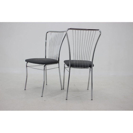 Image 1 of 6 italienische Esszimmerstühle aus Bouclé-Stoff, 1970er Jahre