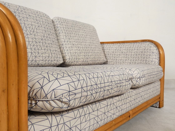 Image 1 of Sofa aus Bambus und Rattan mit grafischem Stoff