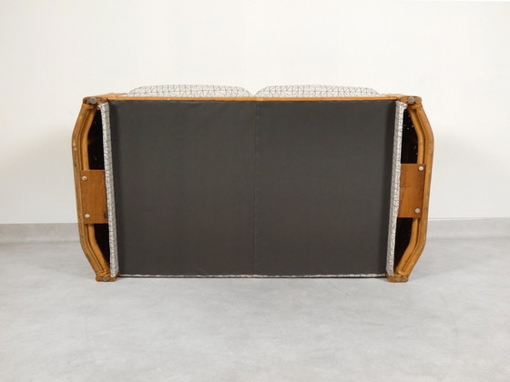 Image 1 of Sofa aus Bambus und Rattan mit grafischem Stoff