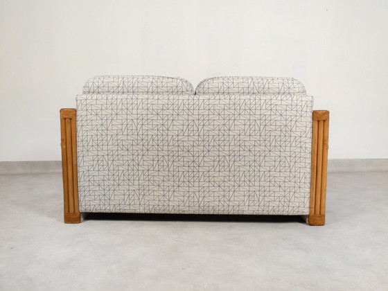 Image 1 of Sofa aus Bambus und Rattan mit grafischem Stoff