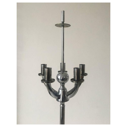 Vintage Stehlampe aus verchromtem Metall mit einem Fuß, 1960