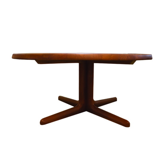 Image 1 of Runder Couchtisch aus massivem Teakholz, 1970er Jahre