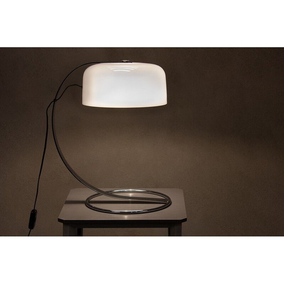 Image 1 of Vintage Tropic Schreibtischlampe aus Chromstahl und weißem Acryl für Raak, Niederlande 1970