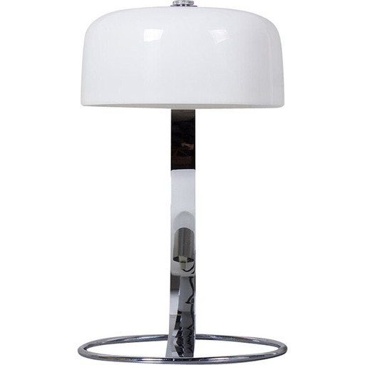 Vintage Tropic Schreibtischlampe aus Chromstahl und weißem Acryl für Raak, Niederlande 1970