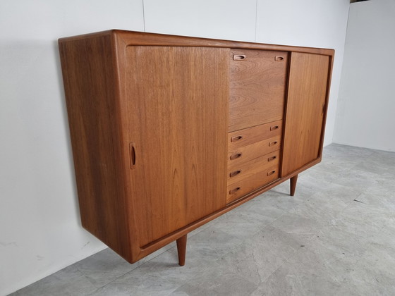 Image 1 of HP Hansen Made in Denmark Highboard aus Teakholz, 1960er Jahre