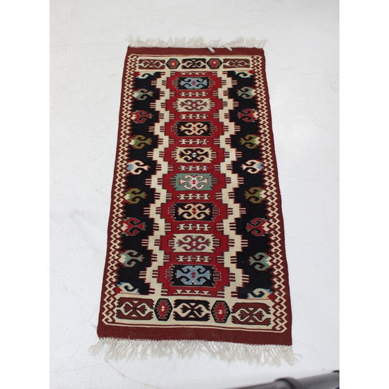 Image 1 of Satz von 4 alten Kilim-Wollteppichen, Tschechoslowakei 1960