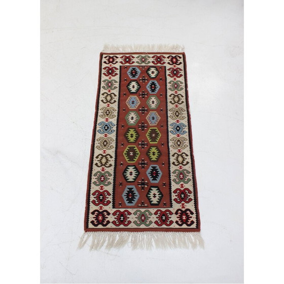 Image 1 of Satz von 4 alten Kilim-Wollteppichen, Tschechoslowakei 1960