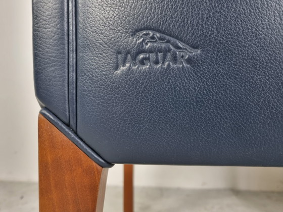 Image 1 of 2x blaue Ledersessel von Durlet, 1990er Jahre