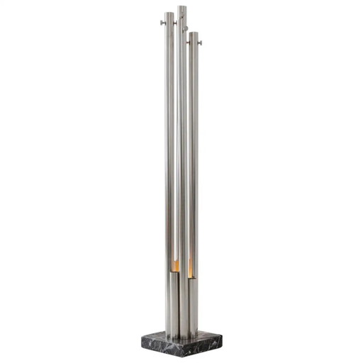 Skulpturale italienische Vintage Lampe – vloerlampen, Marble, Chrome, Italian Design
