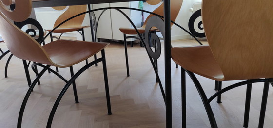 Image 1 of Design Esstisch Maroeska Metz mit 6 Geigenstühlen