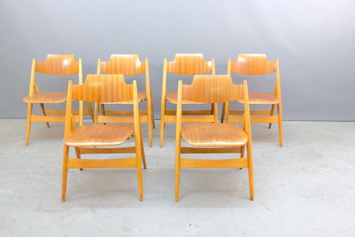 Vintage SE18 Klappstühle von Egon Eiermann für Wilde + Spieth, 6er Set