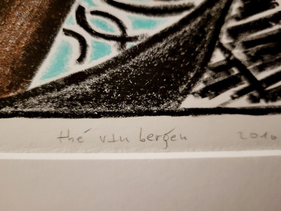 Image 1 of Grafische Arbeit oder Lithographie, „De Bader“, Künstler Thé van Bergen, Niederlande, 2010