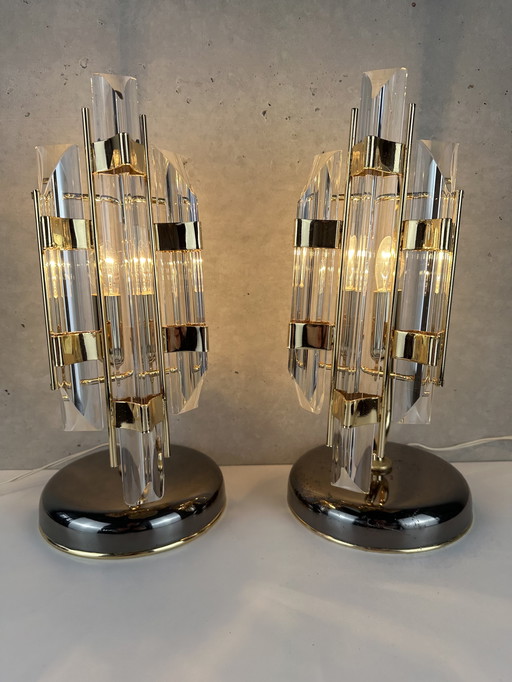 2x Vintage Tischlampe