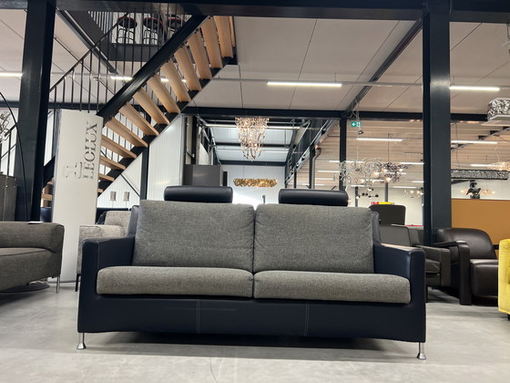 Image 1 of Leolux Paian 3 Sitzer Sofa blau Leder Stoff