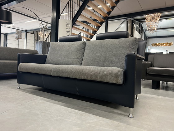 Image 1 of Leolux Paian 3 Sitzer Sofa blau Leder Stoff