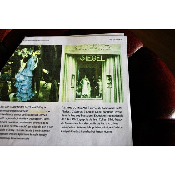 Image 1 of Vintage Art Deco Schaufensterpuppe auf Füßen aus Stahl und Aluminium von René Herbst für Siegel, 1930