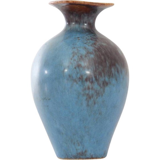 Image 1 of Kleine braune und blaue skandinavische AUH-Vase von Gunnar Nylund für Rorstrand - 1960er Jahre
