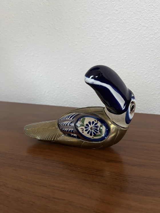 Image 1 of Sergio Bustamante Mexikanische Keramik & Messing Tukan Figur