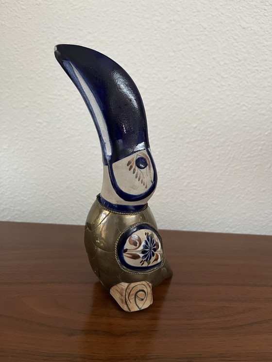 Image 1 of Sergio Bustamante Mexikanische Keramik & Messing Tukan Figur