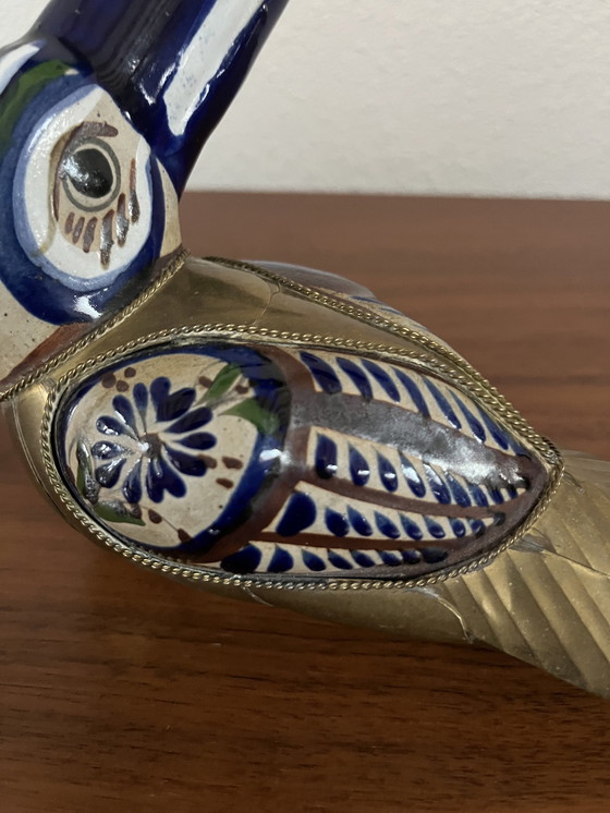 Image 1 of Sergio Bustamante Mexikanische Keramik & Messing Tukan Figur