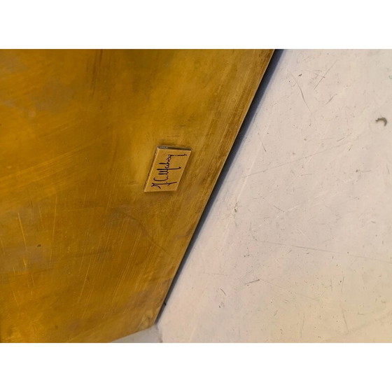 Image 1 of Vintage Schreibtisch aus lackiertem Holz und Messing von Jean Claude Mahey, 1970