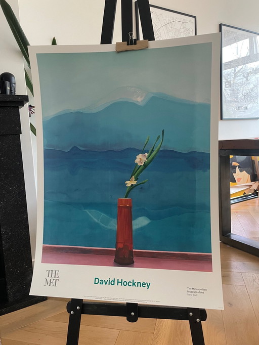 David Hockney, Berg Fuji und Blumen, 1972