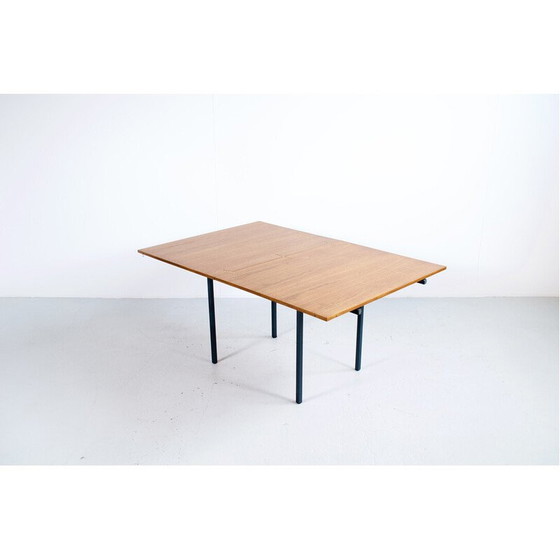 Image 1 of Vintage Couchtisch aus Teakholz und Stahl, Frankreich 1950